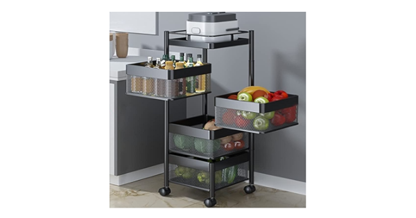 Square Kitchen Rotating Trolly