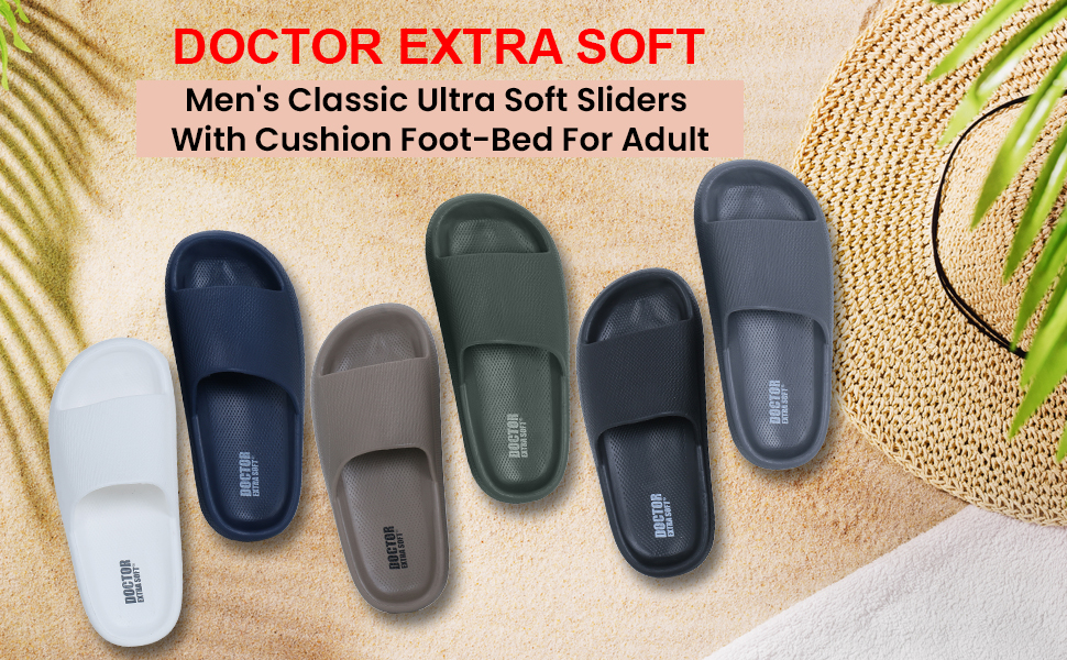 DOCTOR EXTRA SOFT Men's Classic Ultra Soft Sliders/Slippers